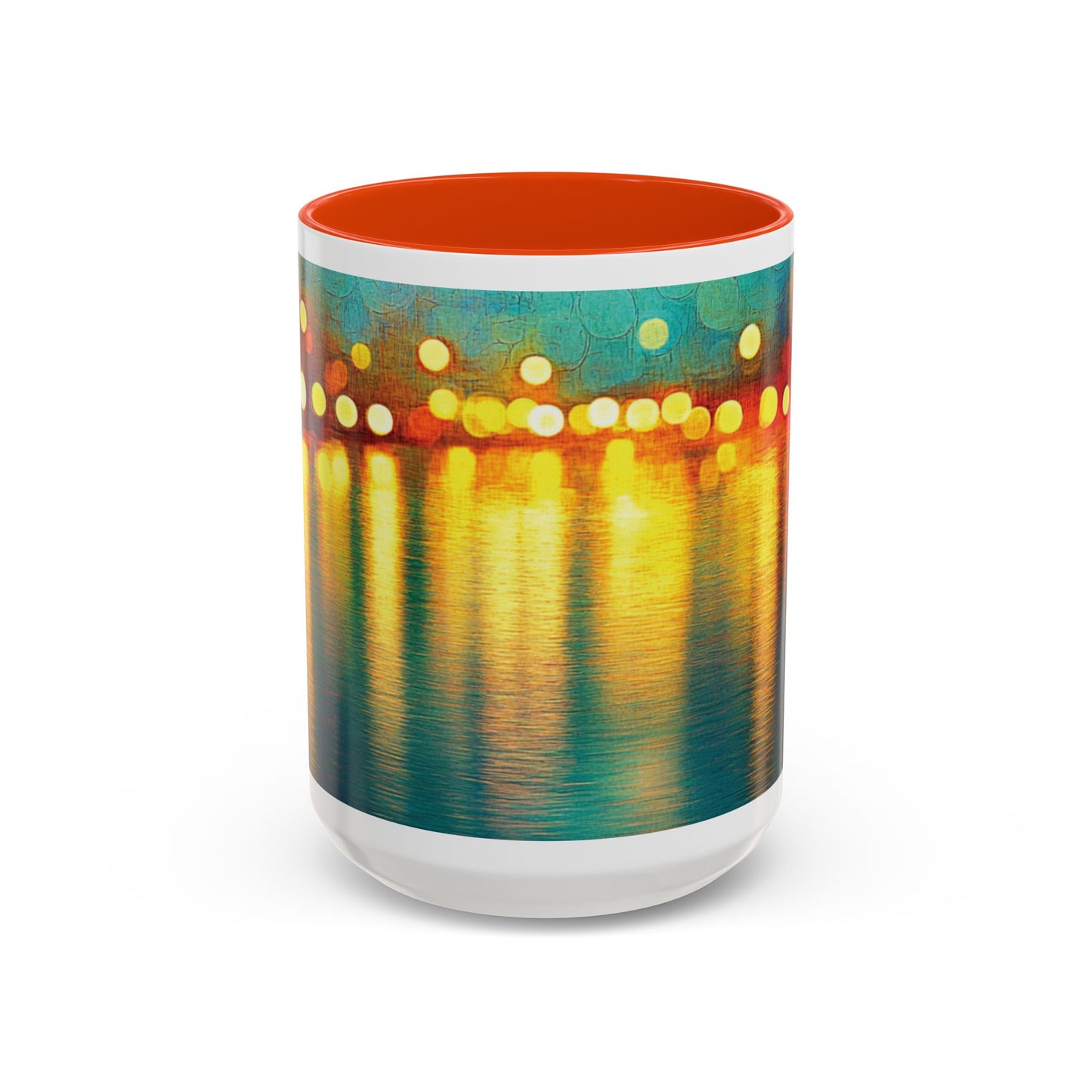 Reflections of the Cityscape Mug - Vibrant 11oz & 15oz Coffee Cup for Art Lovers & Gift Giving