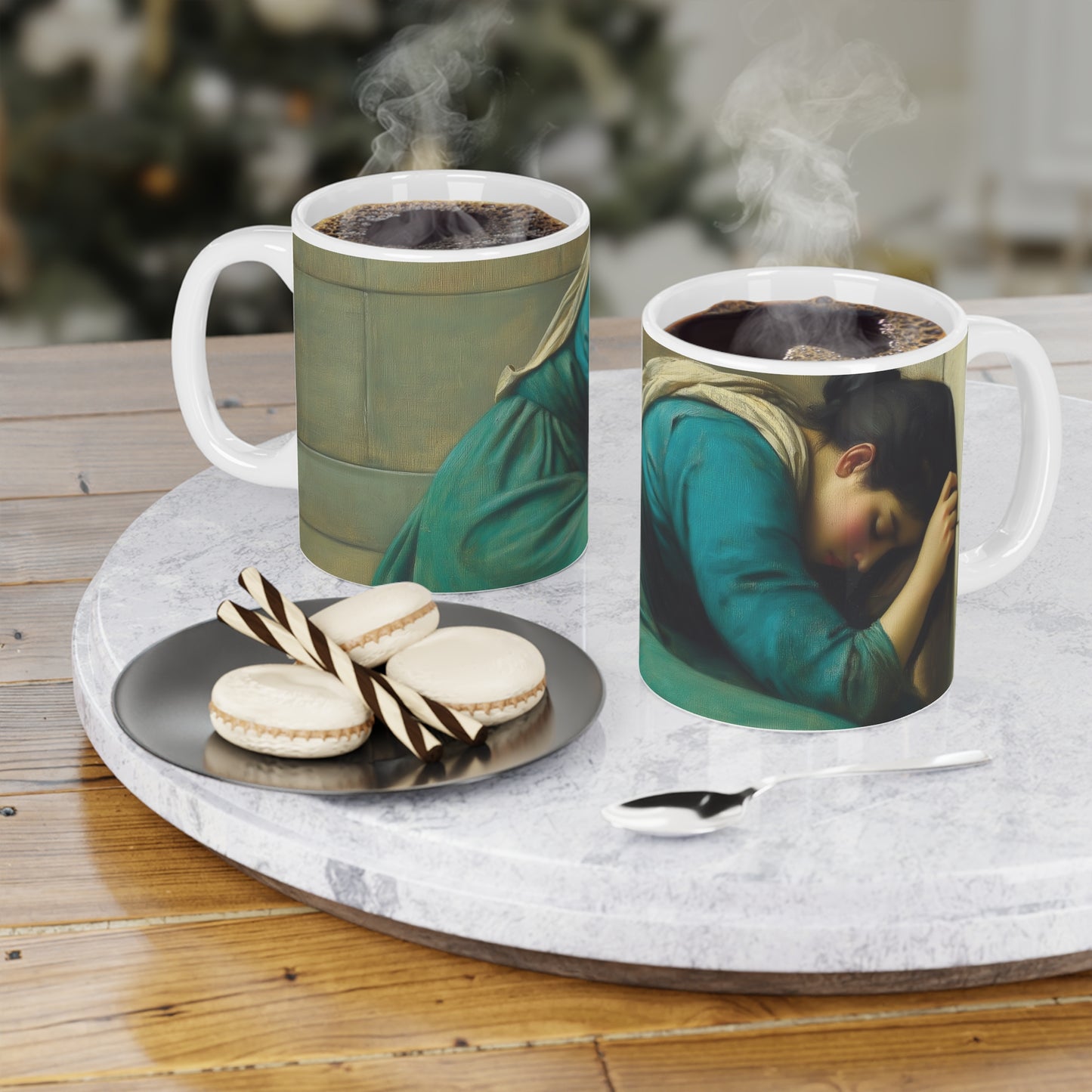 Beauty in Teal Ceramic Mug – Colorful Design for Art Lovers & Coffee Enthusiasts