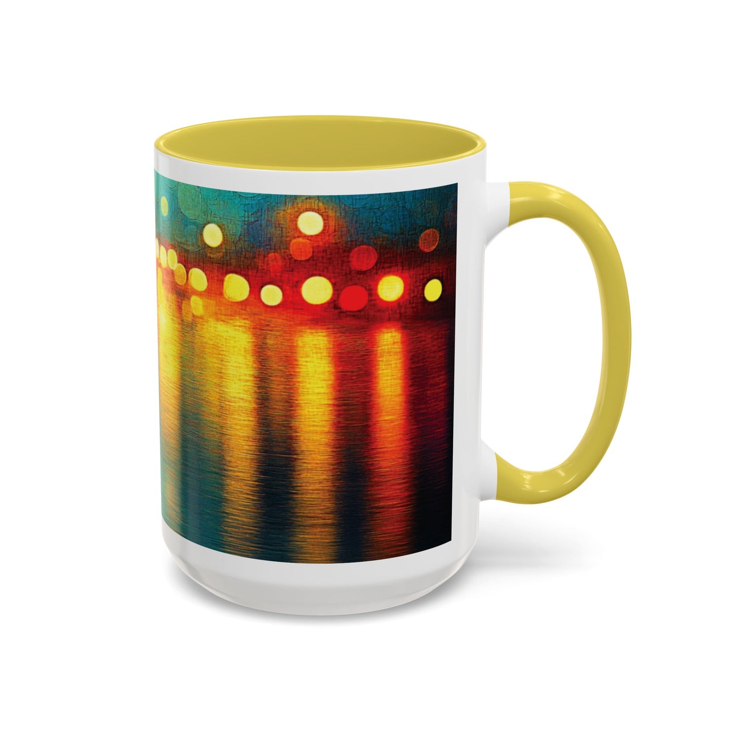 Reflections of the Cityscape Mug - Vibrant 11oz & 15oz Coffee Cup for Art Lovers & Gift Giving