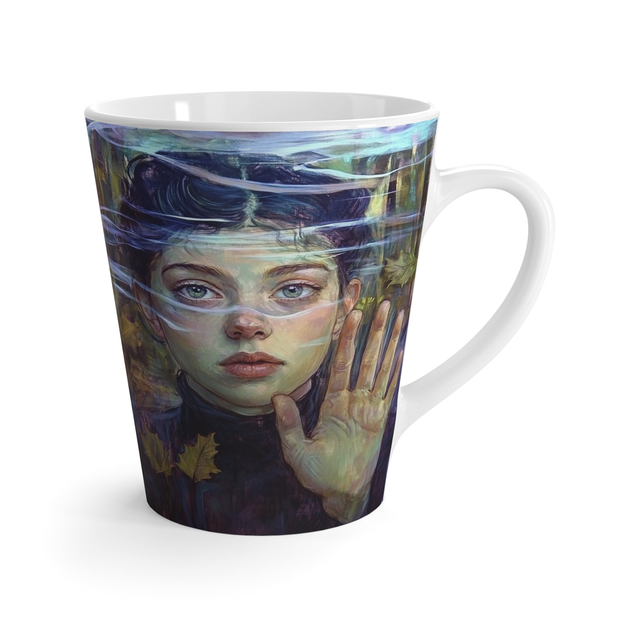 Captivating Gaze Latte Mug - Enchanting Coffee Cup with Beautiful, Mystical Design
