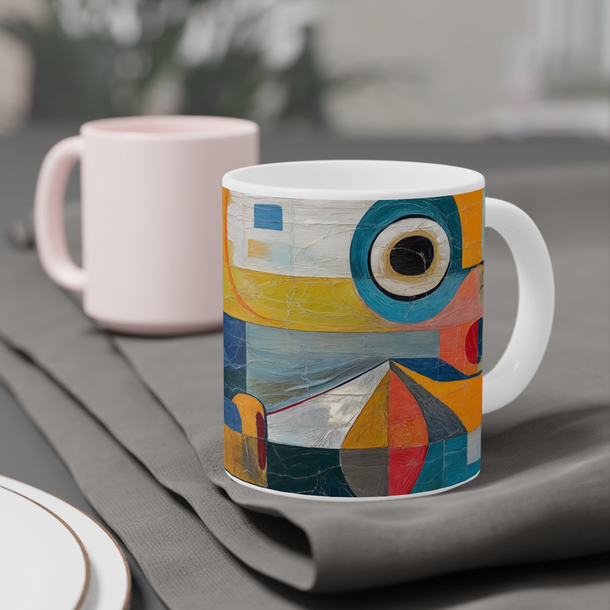 Abstract Art Ceramic Mug – 11oz, 15oz, 20oz – Unique Colorful Design for Art Lovers