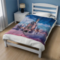 Fairy Tale Princess Castle Velveteen Plush Blanket - Cozy Kids Room Decor