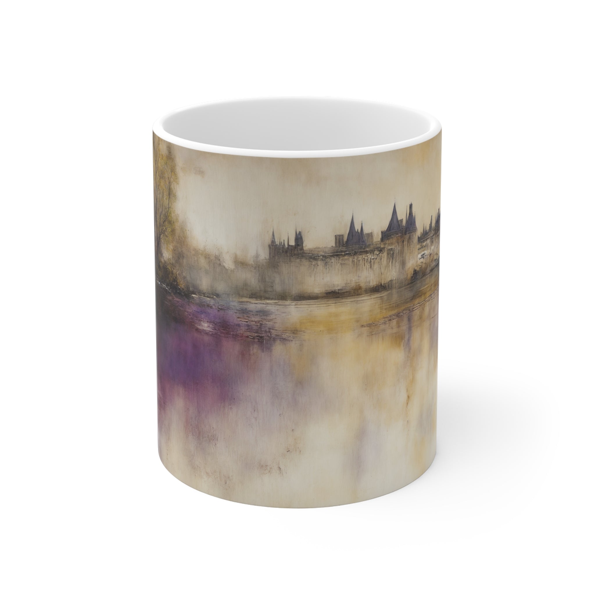 Ethereal Reflections of a Timeless Chateau Ceramic Mug - Artistic Coffee Cup for Nature Lovers - 11oz/15oz/20oz