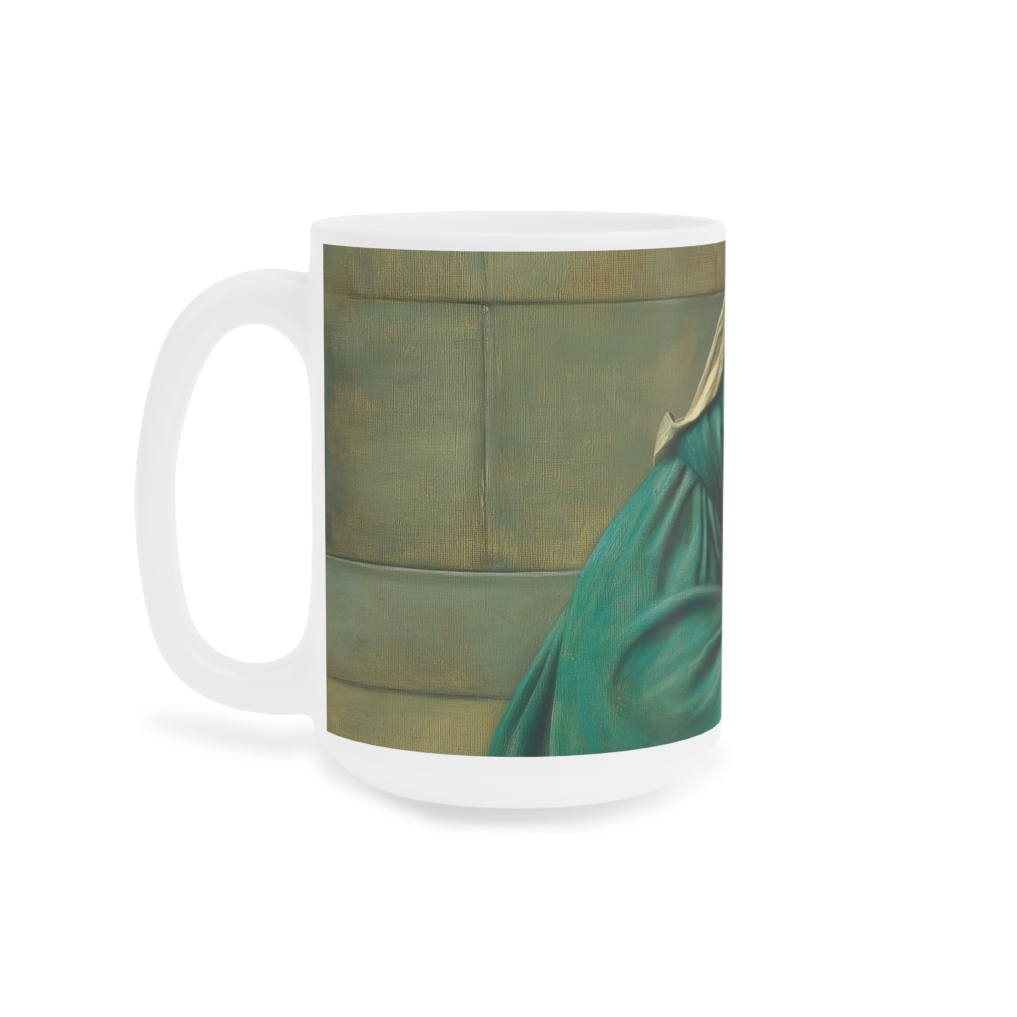 Beauty in Teal Ceramic Mug – Colorful Design for Art Lovers & Coffee Enthusiasts