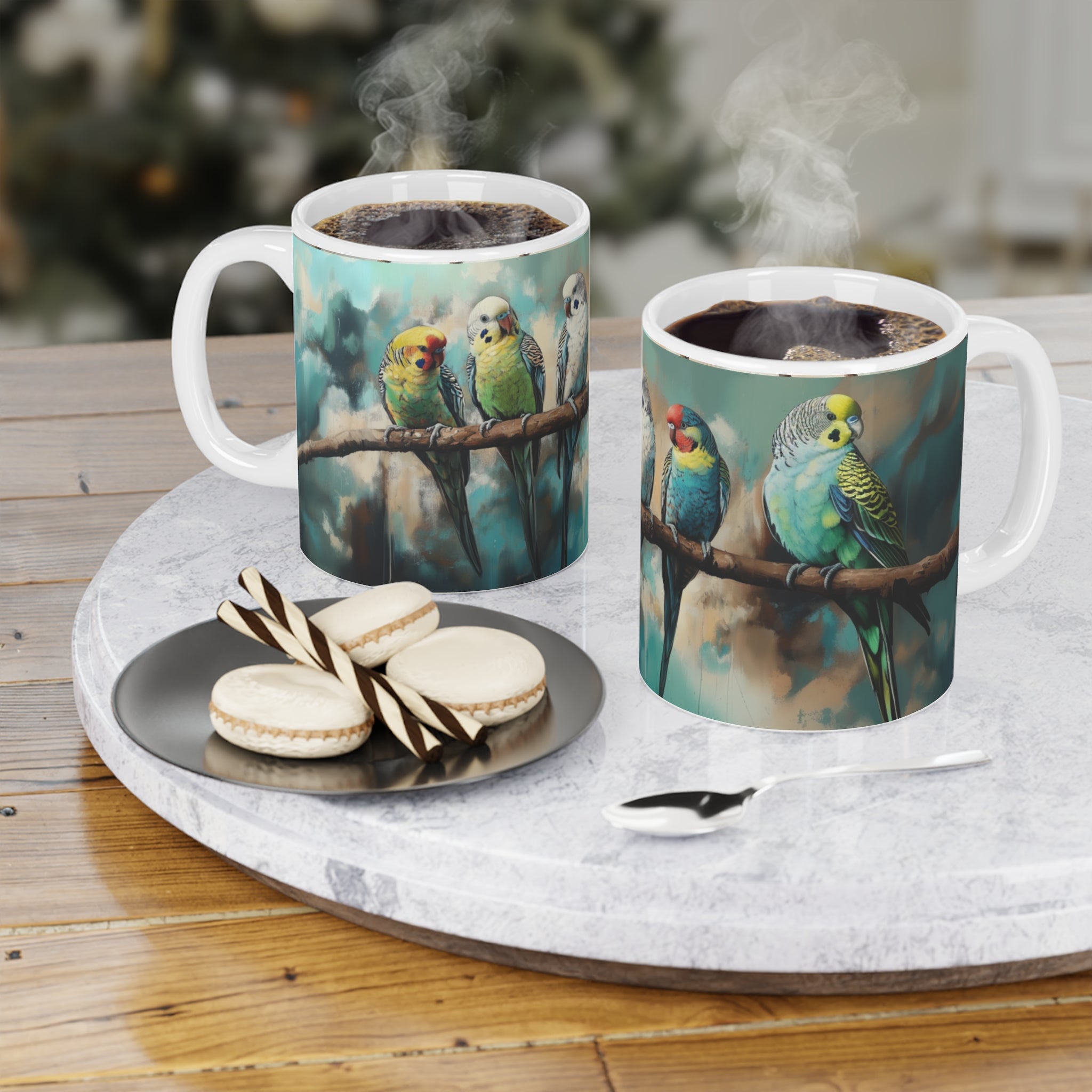 Colorful Budgie Ceramic Mug - Perfect for Bird Lovers