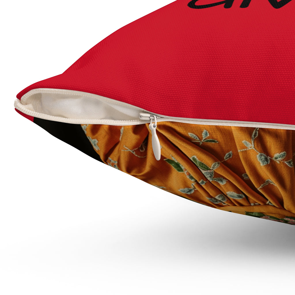 Decorative Pillow — “Distractible but Divine” Floral Portrait Accent Pillow