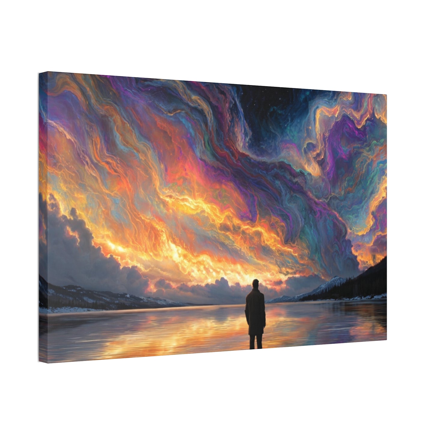 Man Contemplating the Northern Nights