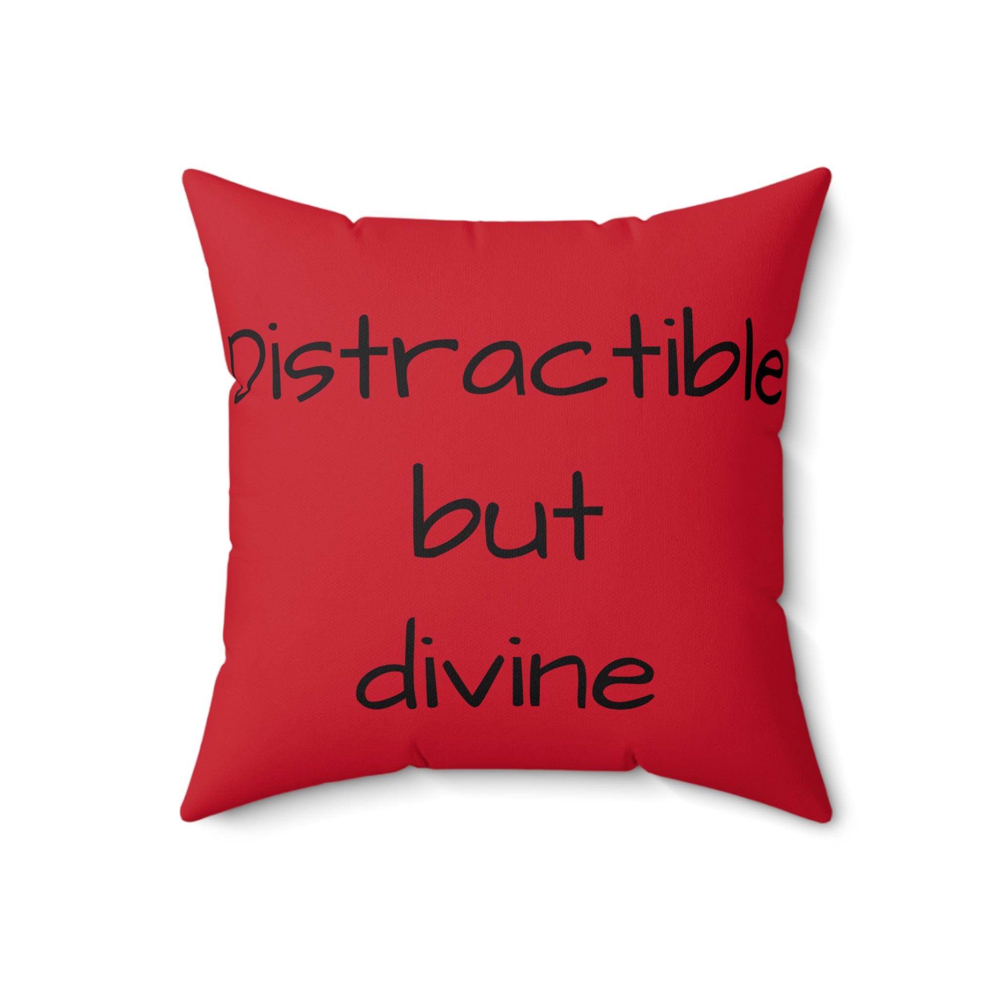 Decorative Pillow — “Distractible but Divine” Floral Portrait Accent Pillow