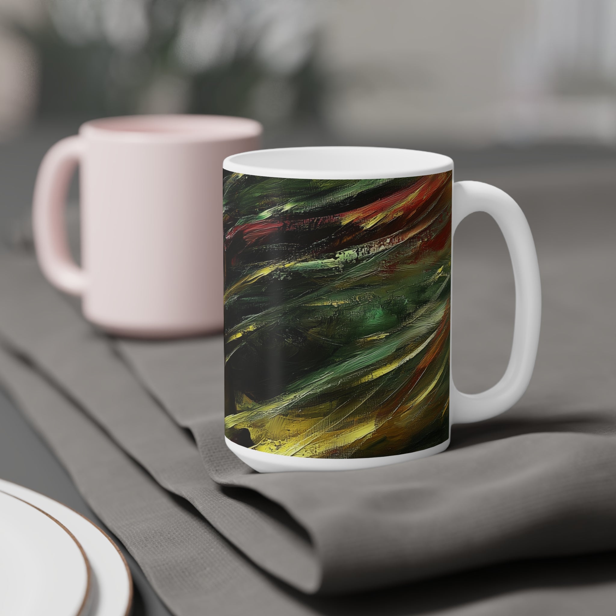 Young Beauty in Motion Artistic Ceramic Mugs - 11oz, 15oz, 20oz | Unique Gift for Art Lovers
