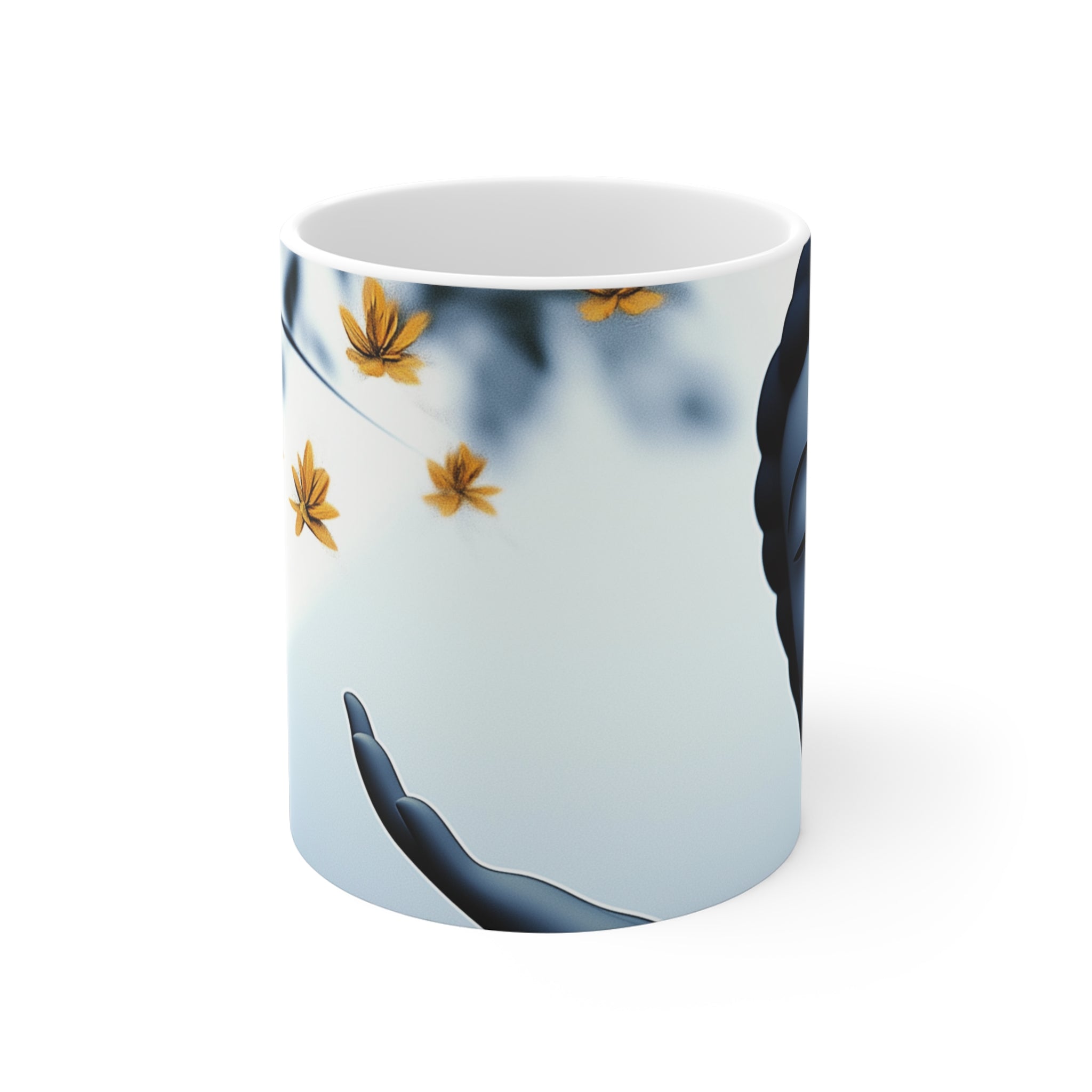 Serene Nature Ceramic Mug - Autumn Leaves Design (11oz, 15oz, 20oz)