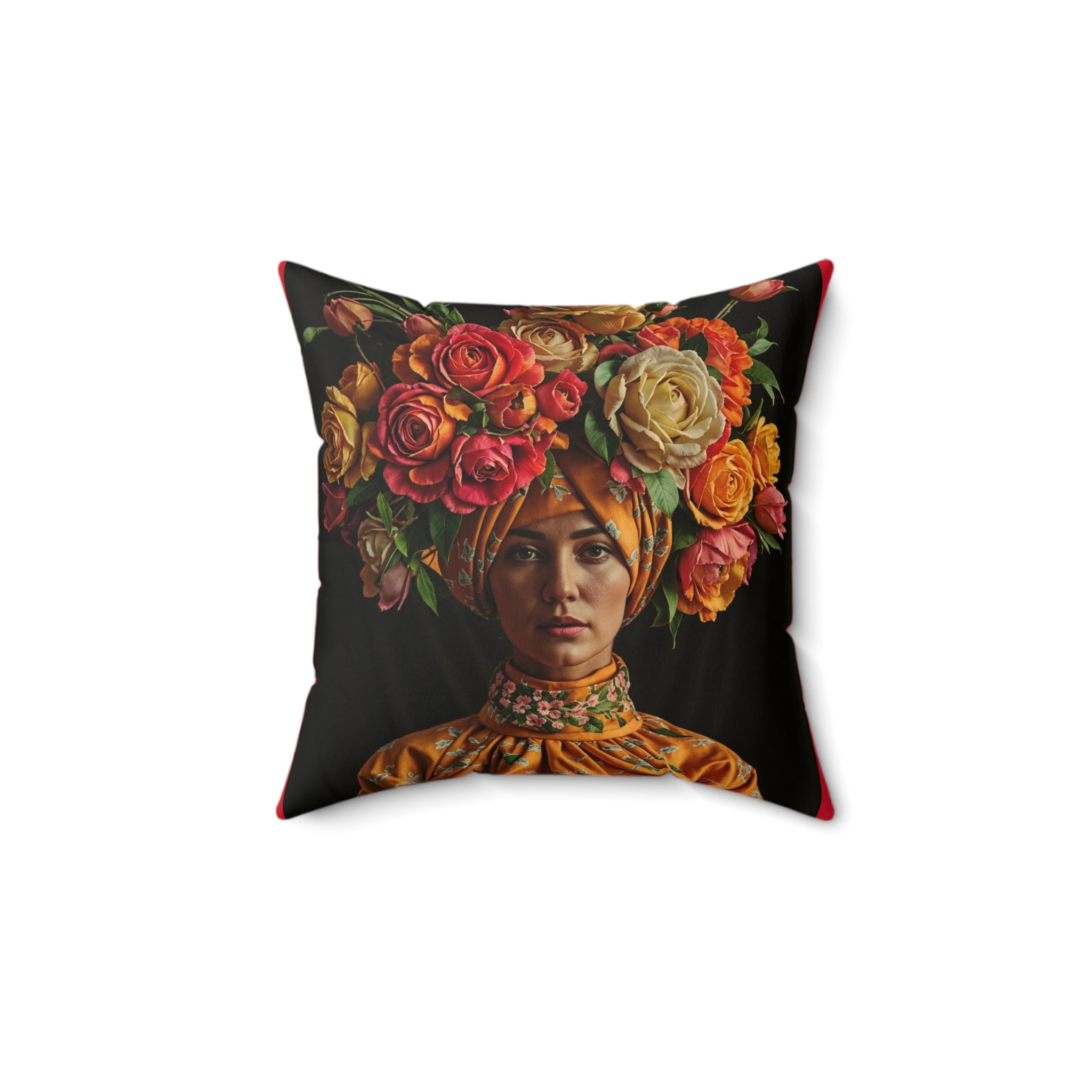 Decorative Pillow — “Distractible but Divine” Floral Portrait Accent Pillow