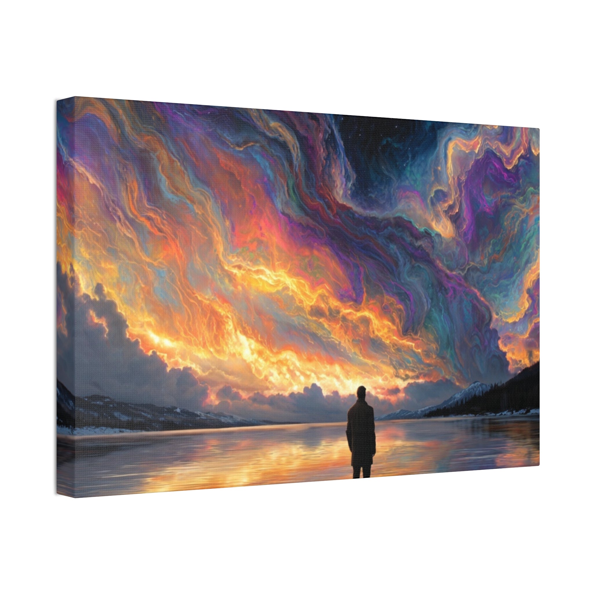 Man Contemplating the Northern Nights