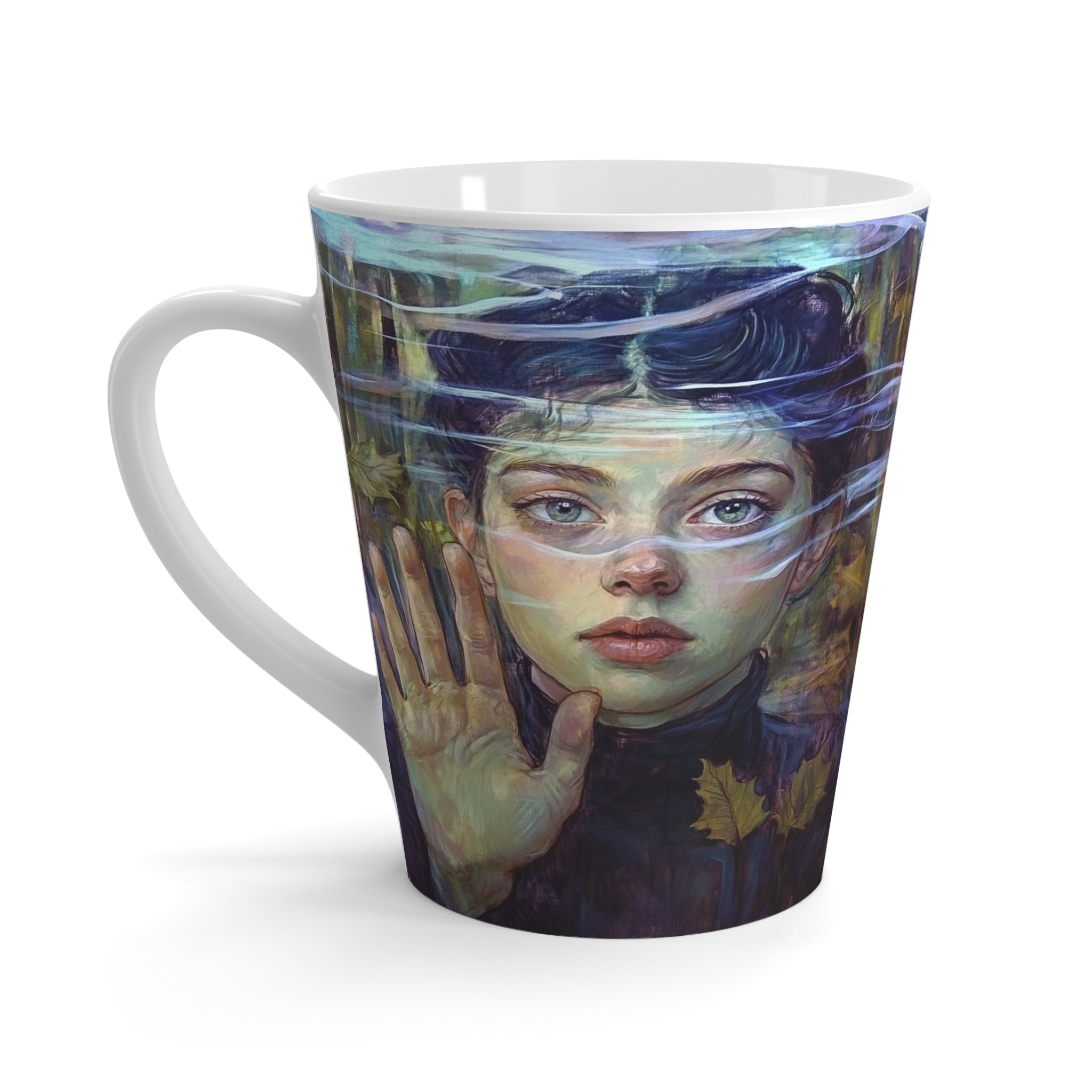 Captivating Gaze Latte Mug - Enchanting Coffee Cup with Beautiful, Mystical Design