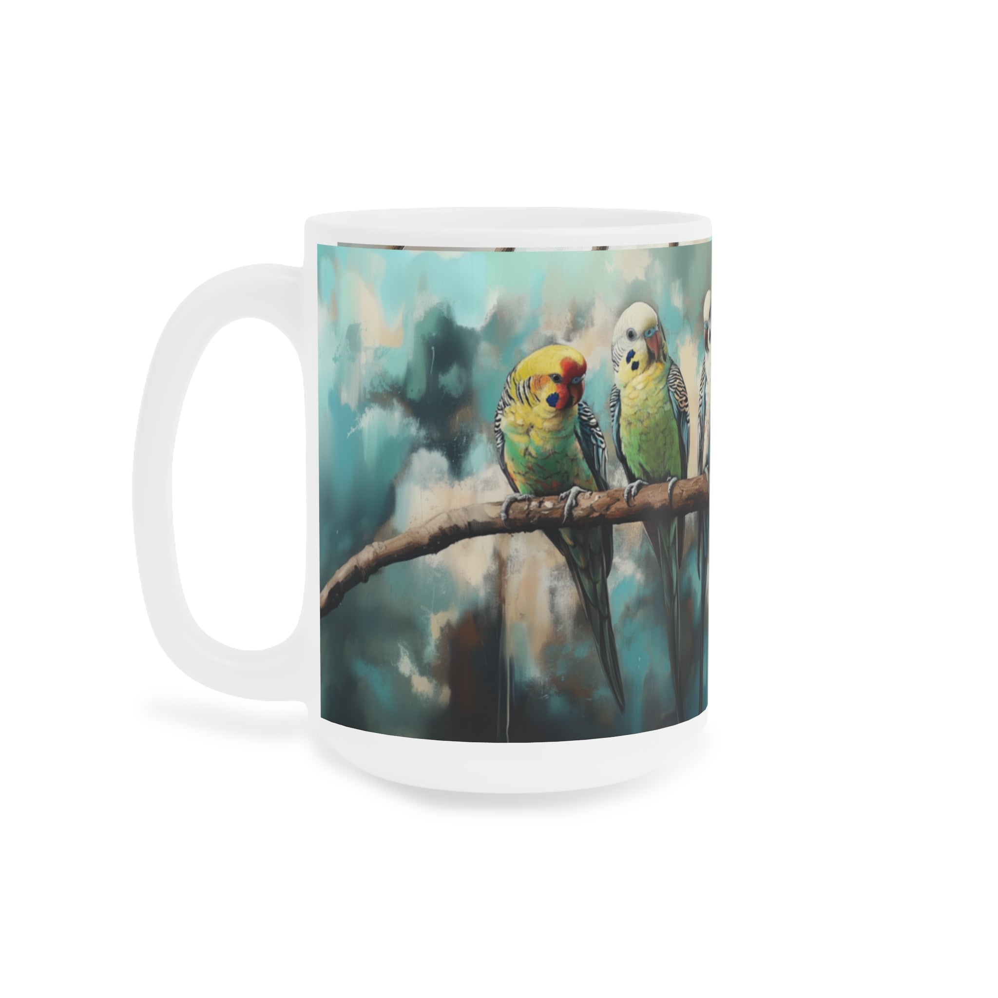 Colorful Budgie Ceramic Mug - Perfect for Bird Lovers