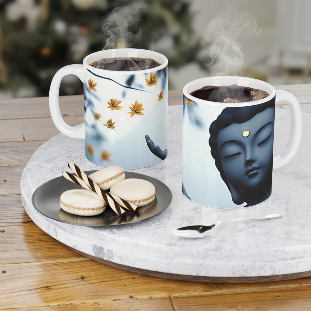 Serene Nature Ceramic Mug - Autumn Leaves Design (11oz, 15oz, 20oz)
