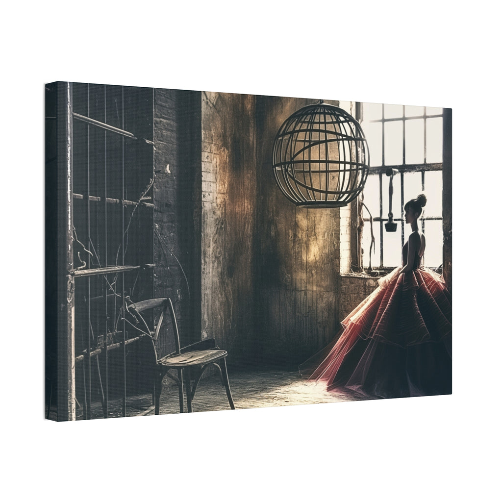 Ballerina in Vintage Studio — Stretched Canvas Wall Art