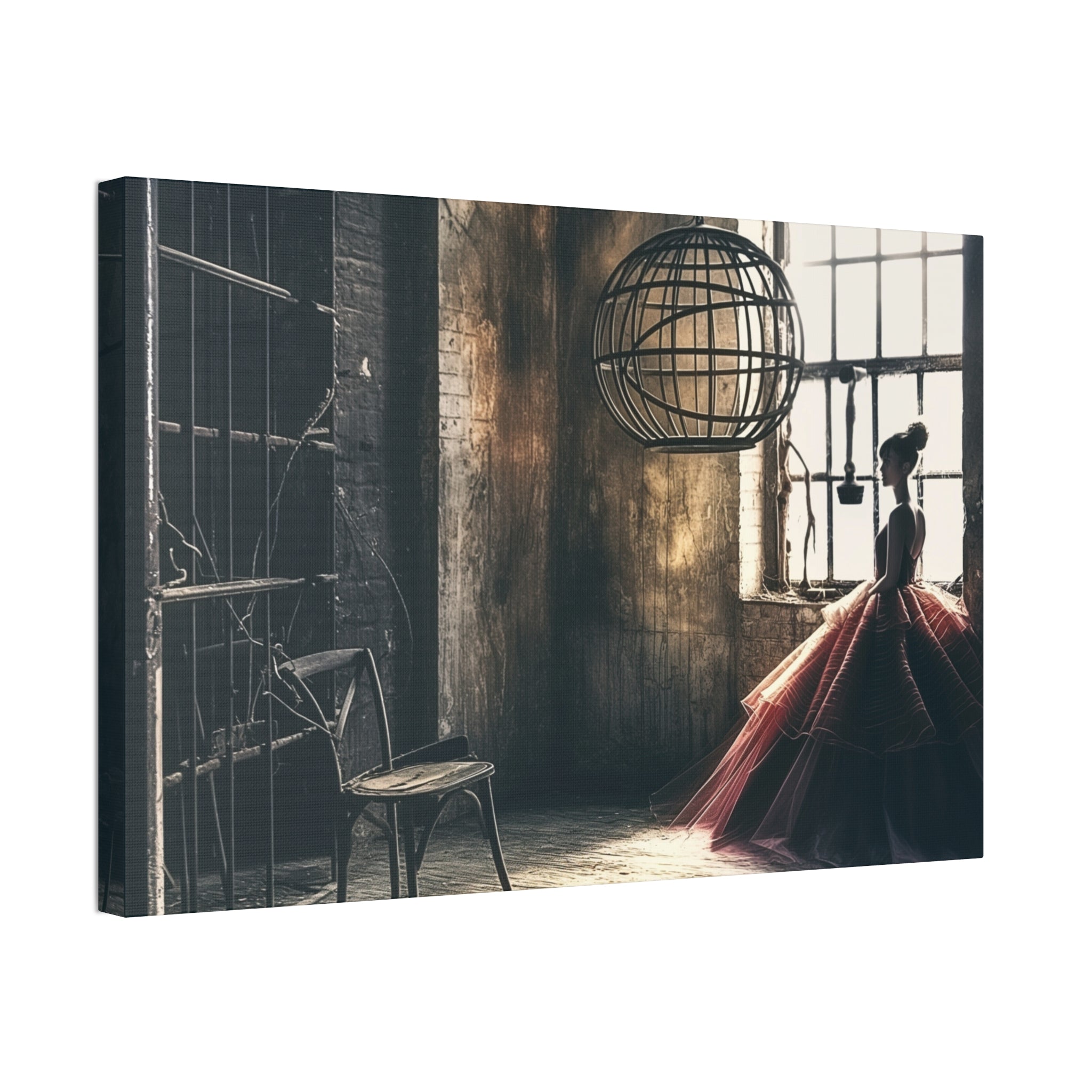 Ballerina in Vintage Studio — Stretched Canvas Wall Art