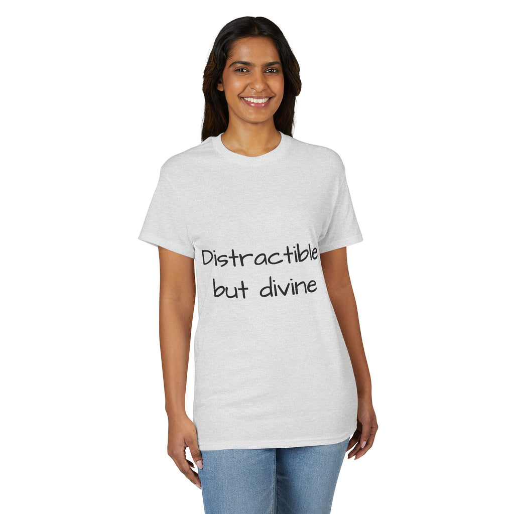 Distractible but Divine T-Shirt — Funny Christian Faith Graphic Tee