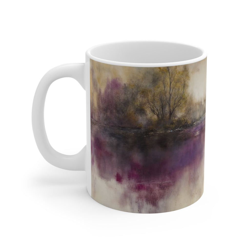 Ethereal Reflections of a Timeless Chateau Ceramic Mug - Artistic Coffee Cup for Nature Lovers - 11oz/15oz/20oz