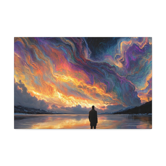 Man Contemplating the Northern Nights