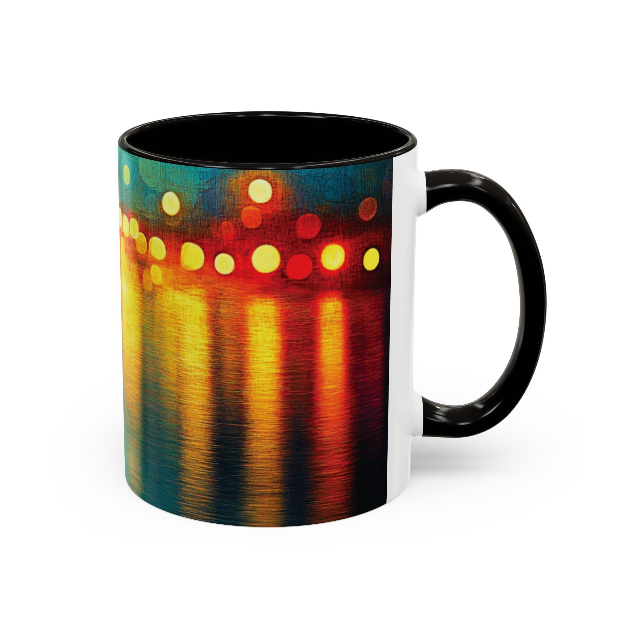 Reflections of the Cityscape Mug - Vibrant 11oz & 15oz Coffee Cup for Art Lovers & Gift Giving