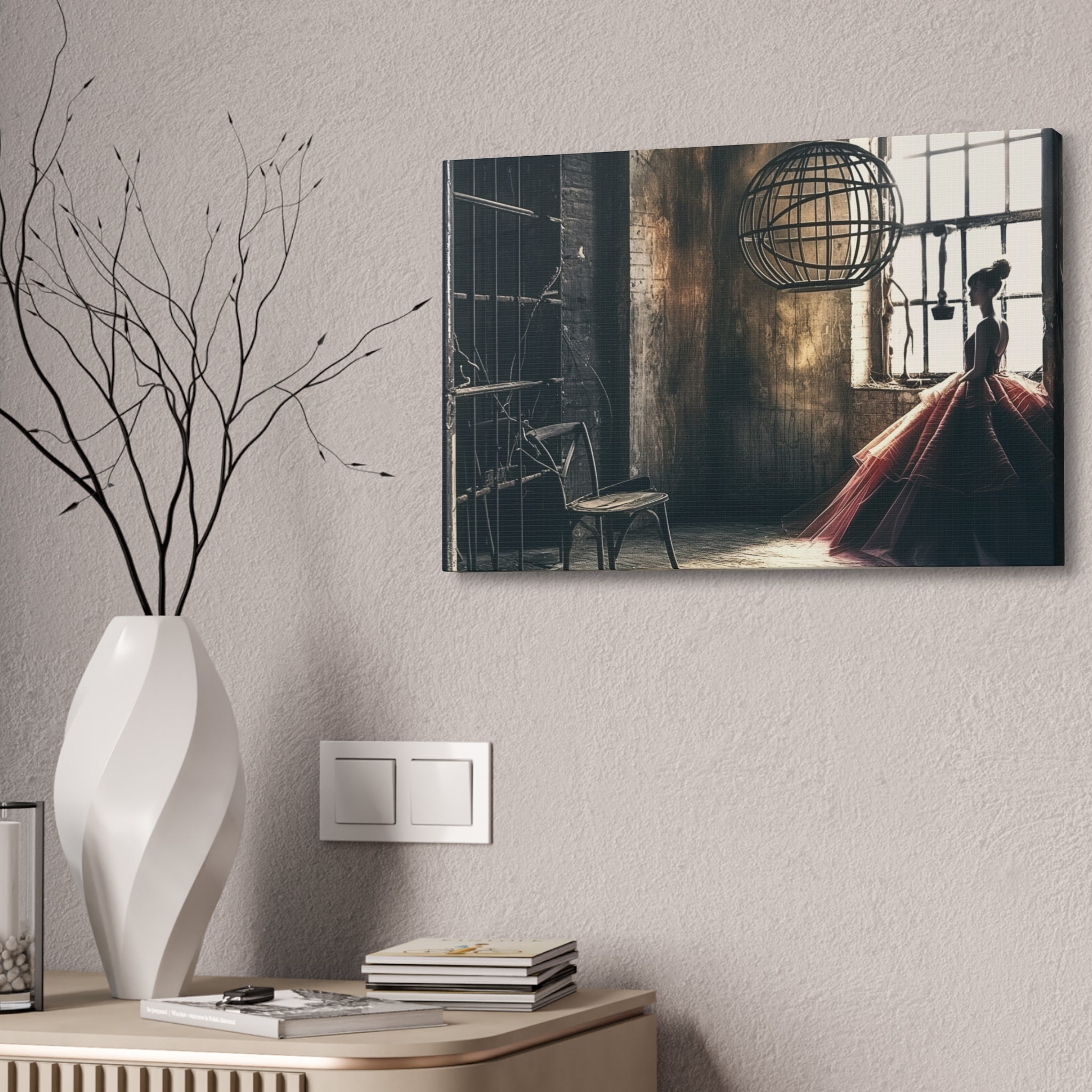 Ballerina in Vintage Studio — Stretched Canvas Wall Art