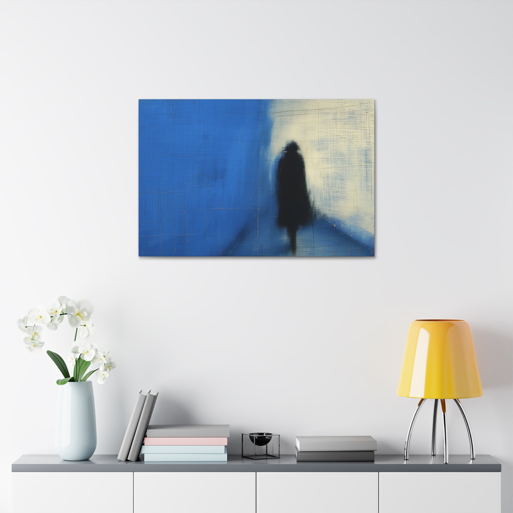 Abstract Blue Shadow Canvas Wall Art — Stretched 1.5"