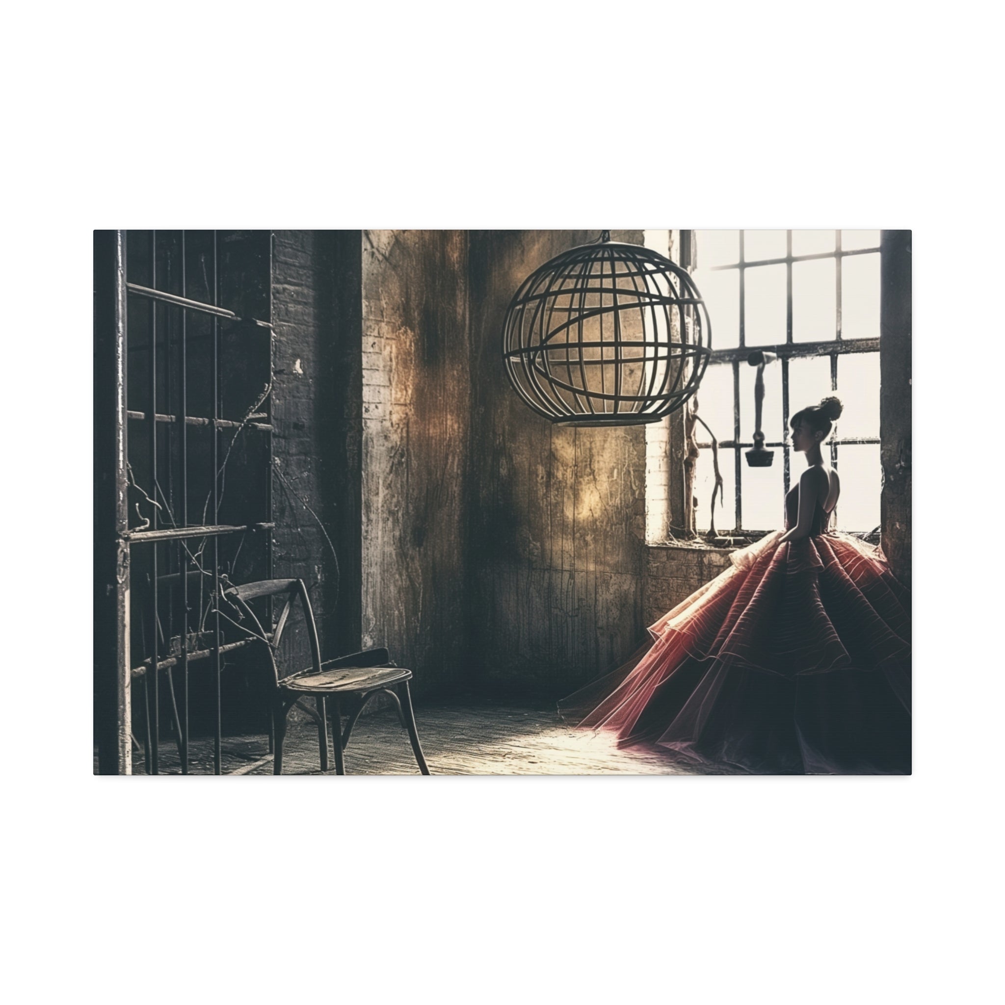 Ballerina in Vintage Studio — Stretched Canvas Wall Art