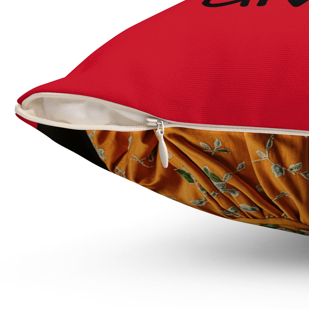 Decorative Pillow — “Distractible but Divine” Floral Portrait Accent Pillow