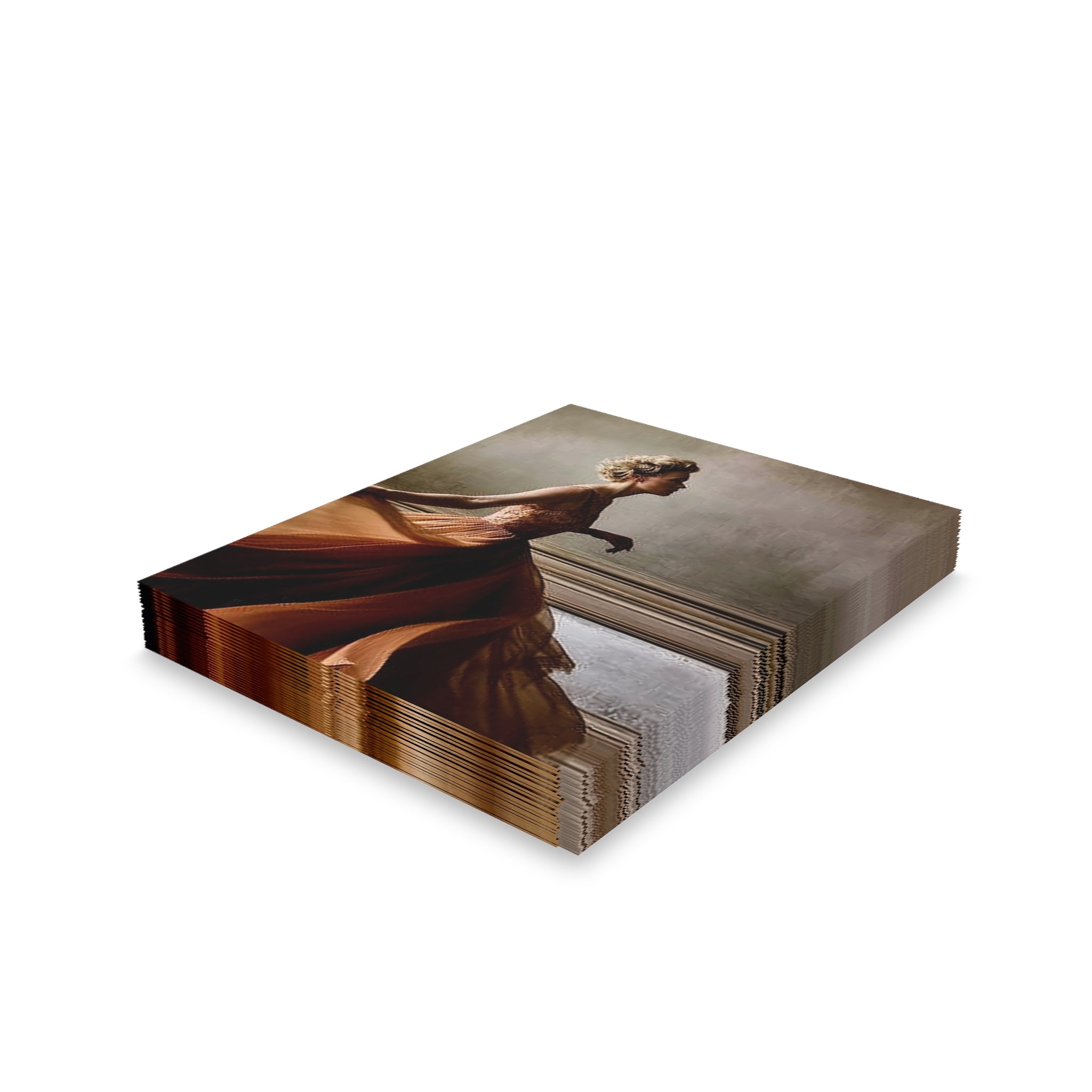 Greeting Cards — Elegant Vintage Woman in Flowing Gown (8/16/24 Pack)