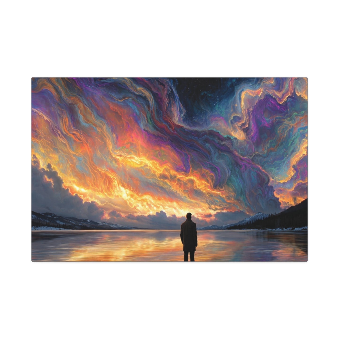 Man Contemplating the Northern Nights