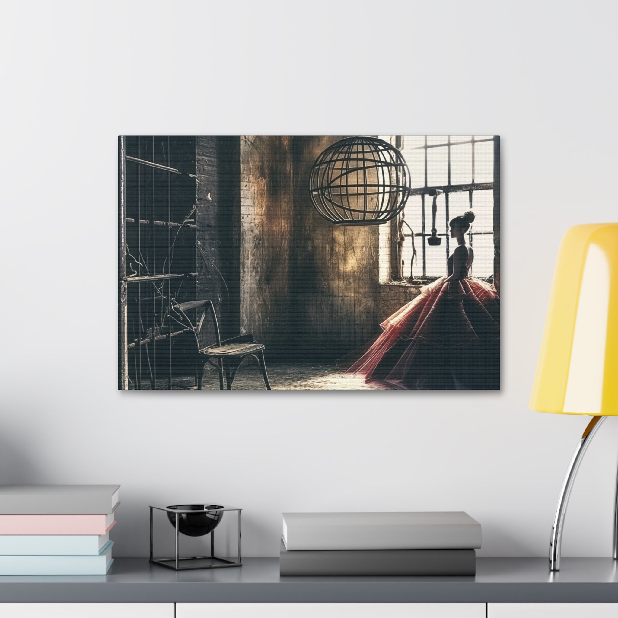 Ballerina in Vintage Studio — Stretched Canvas Wall Art