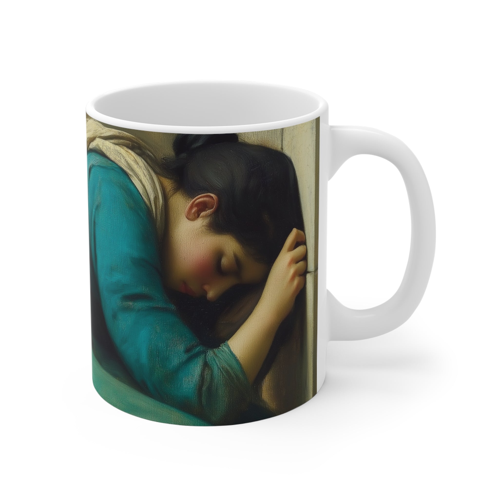 Beauty in Teal Ceramic Mug – Colorful Design for Art Lovers & Coffee Enthusiasts