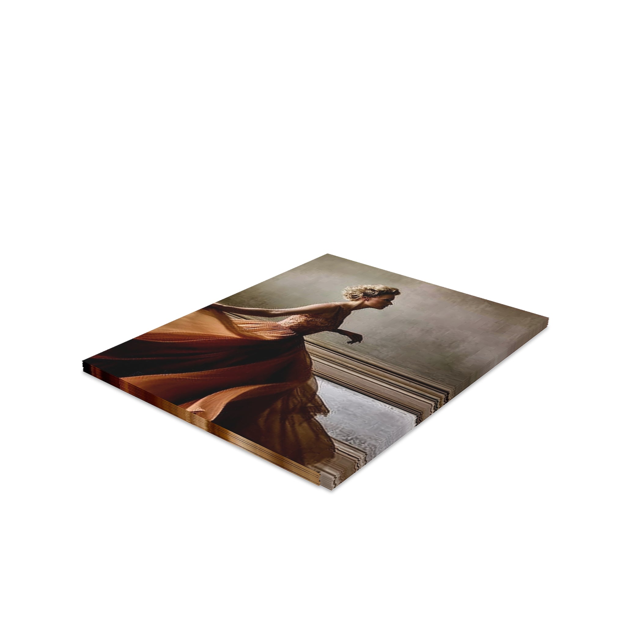 Greeting Cards — Elegant Vintage Woman in Flowing Gown (8/16/24 Pack)