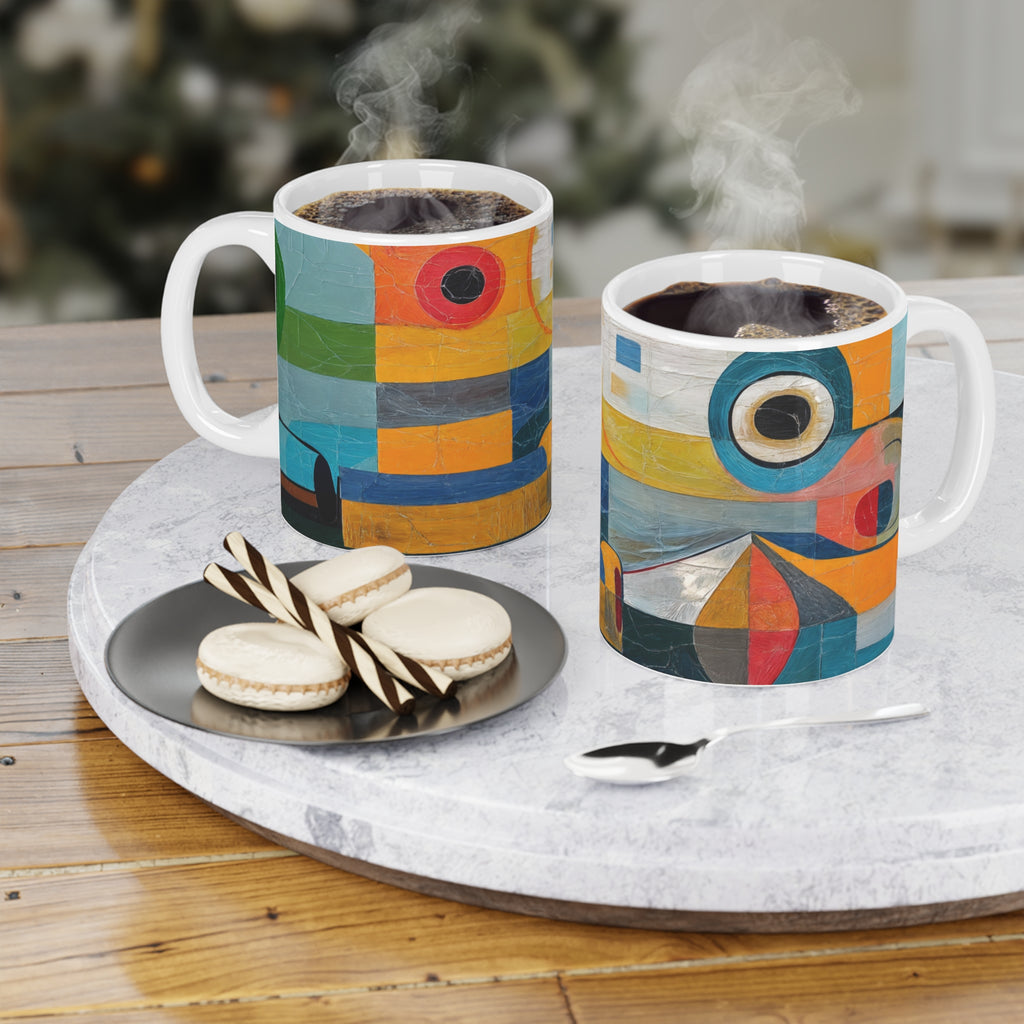 Abstract Art Ceramic Mug – 11oz, 15oz, 20oz – Unique Colorful Design for Art Lovers