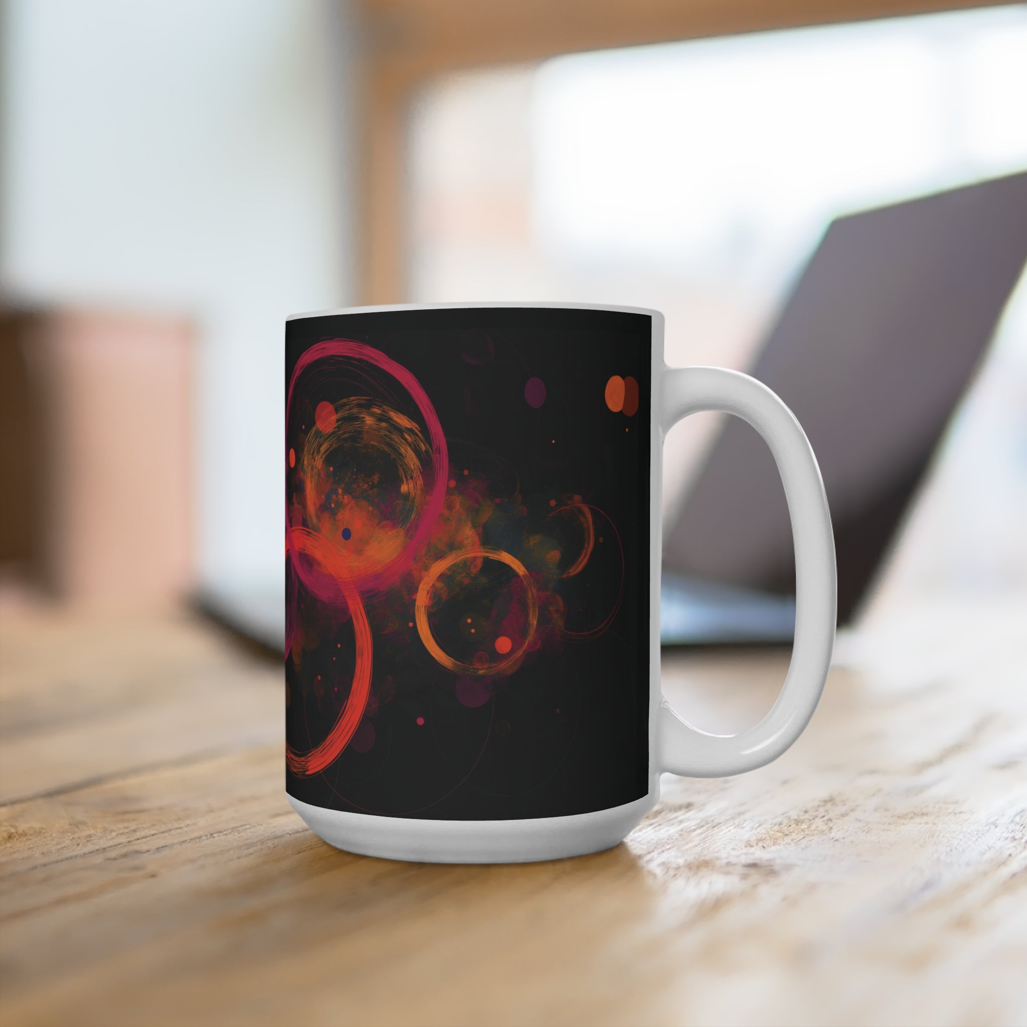 Vibrant Abstract Art Mug | 15oz Coffee Cup for Artists & Color Lovers