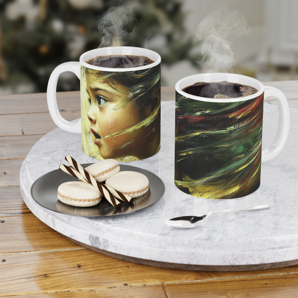 Young Beauty in Motion Artistic Ceramic Mugs - 11oz, 15oz, 20oz | Unique Gift for Art Lovers