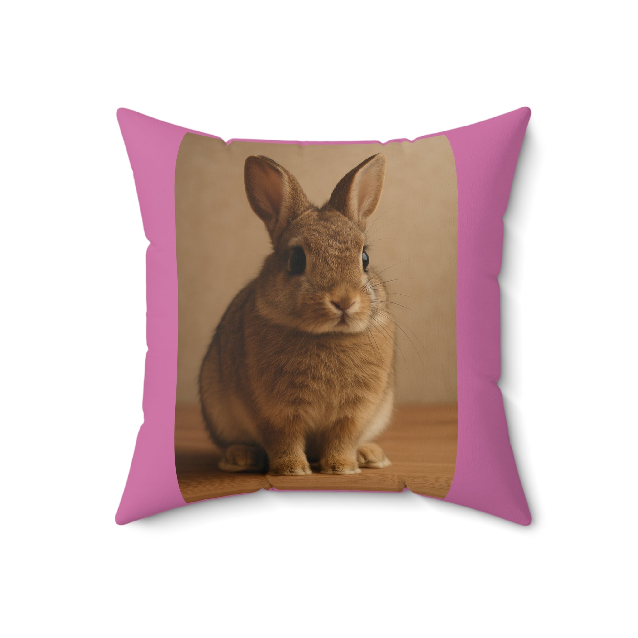 Square Pillow — "I Collect Rabbit Holes for Fun" Cute Bunny Decorative Throw Pillow
