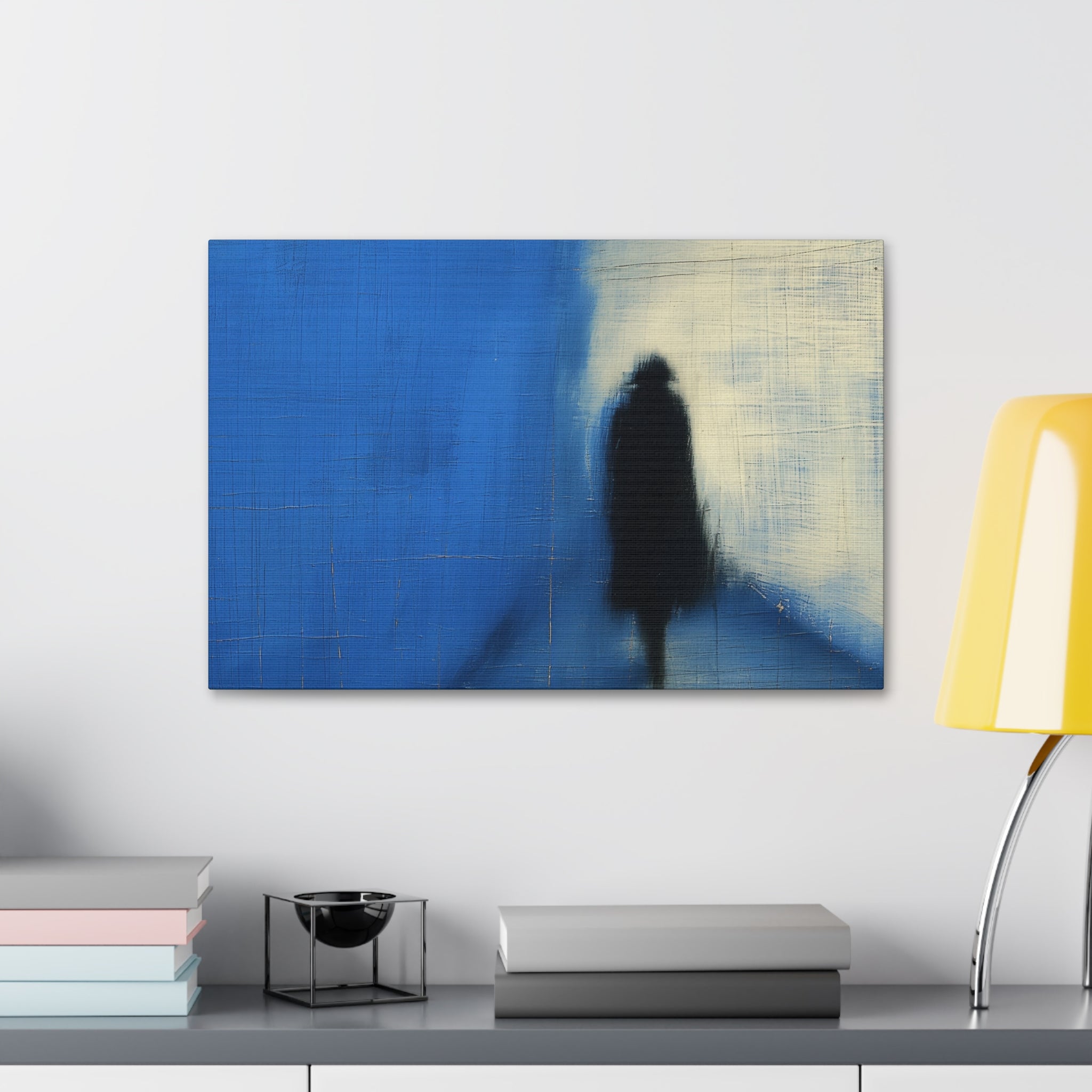 Abstract Blue Shadow Canvas Wall Art — Stretched 1.5"