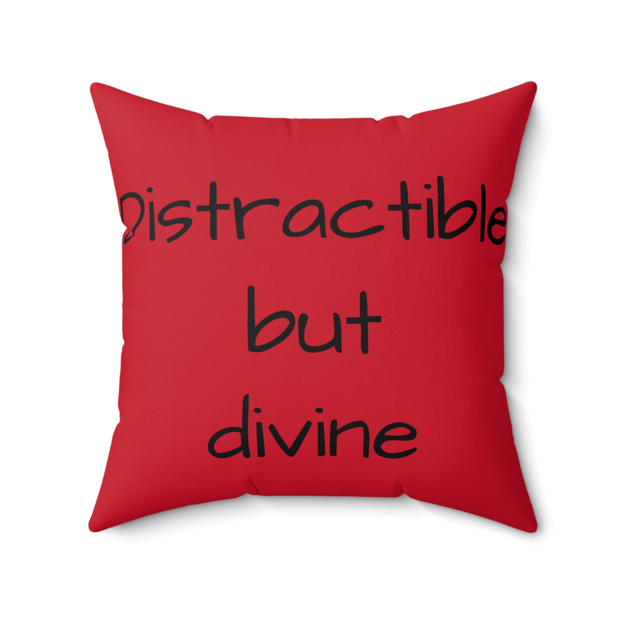 Decorative Pillow — “Distractible but Divine” Floral Portrait Accent Pillow