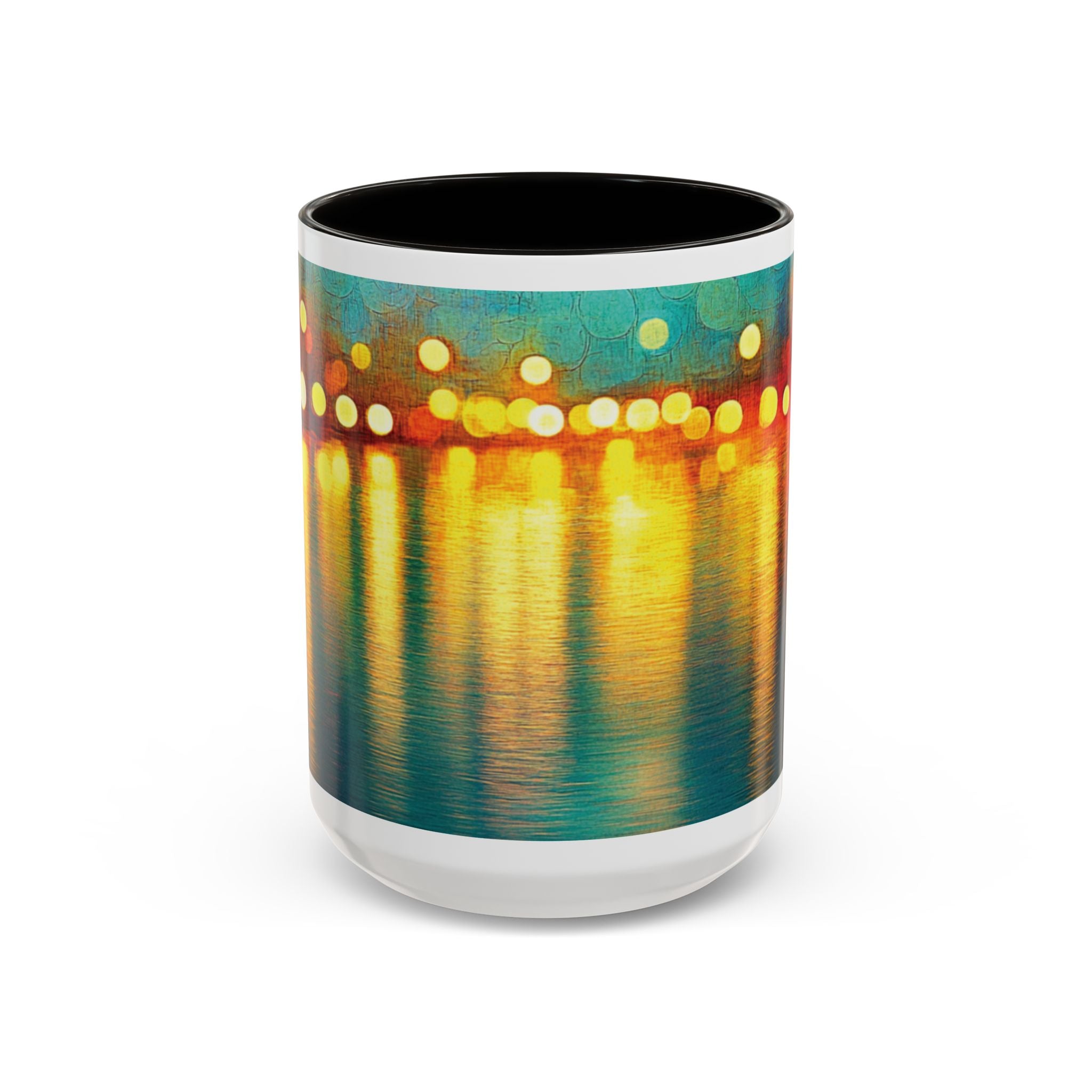Reflections of the Cityscape Mug - Vibrant 11oz & 15oz Coffee Cup for Art Lovers & Gift Giving