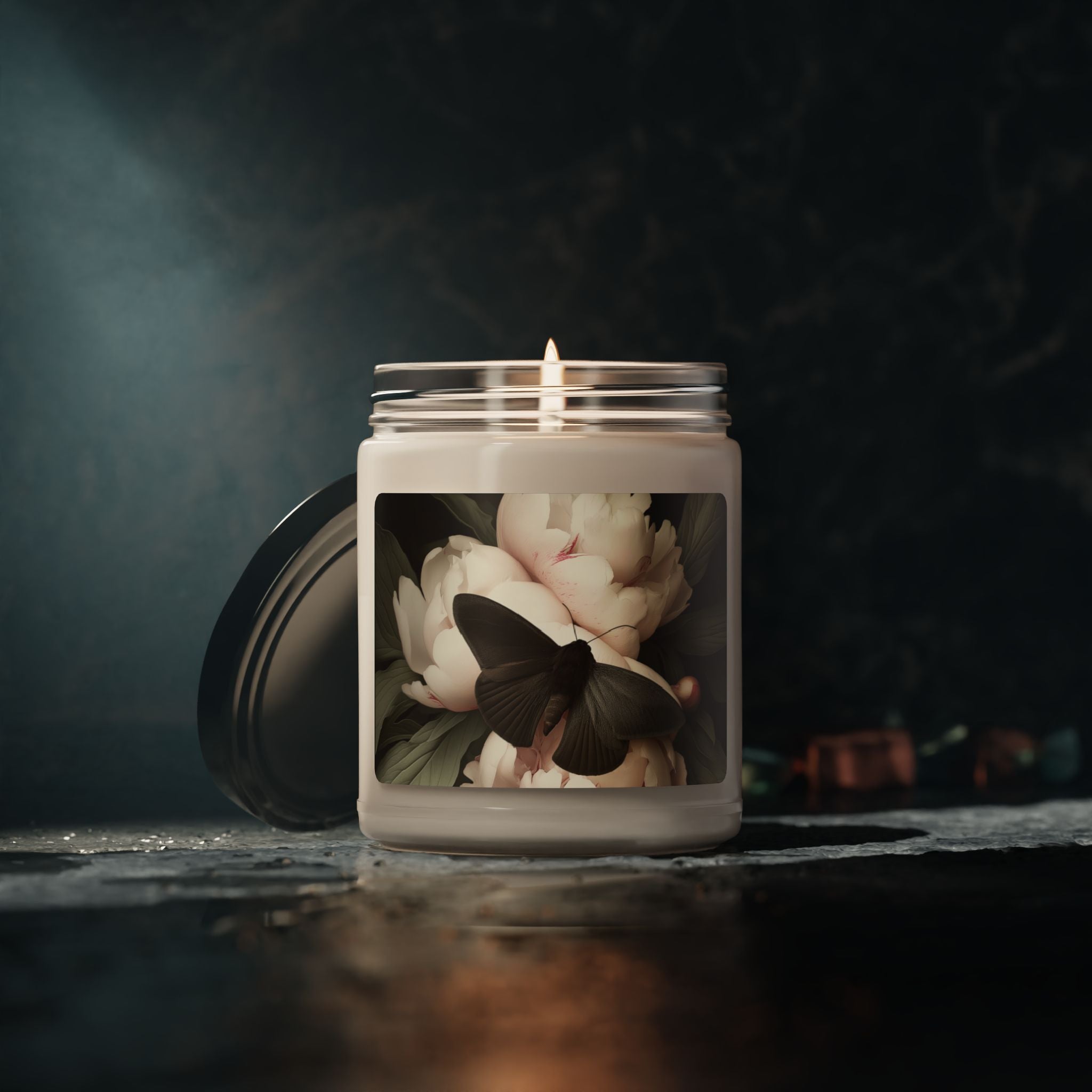 Velvet Blooms and Midnight Wings: Luxury Scented Soy Wax Candle - 9oz - Home Decor Gift for Relaxation