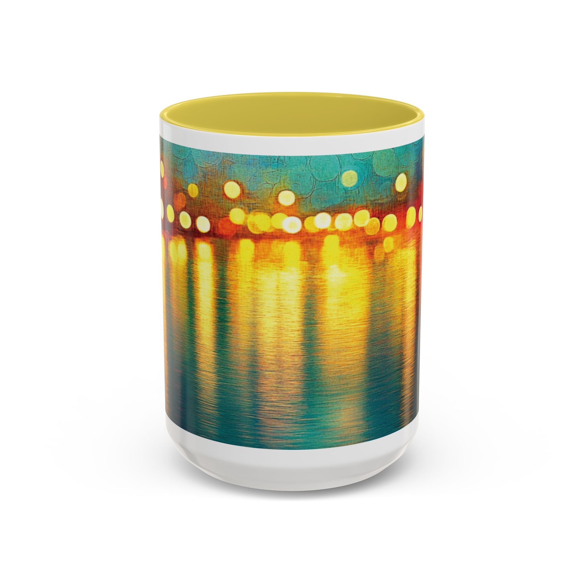Reflections of the Cityscape Mug - Vibrant 11oz & 15oz Coffee Cup for Art Lovers & Gift Giving