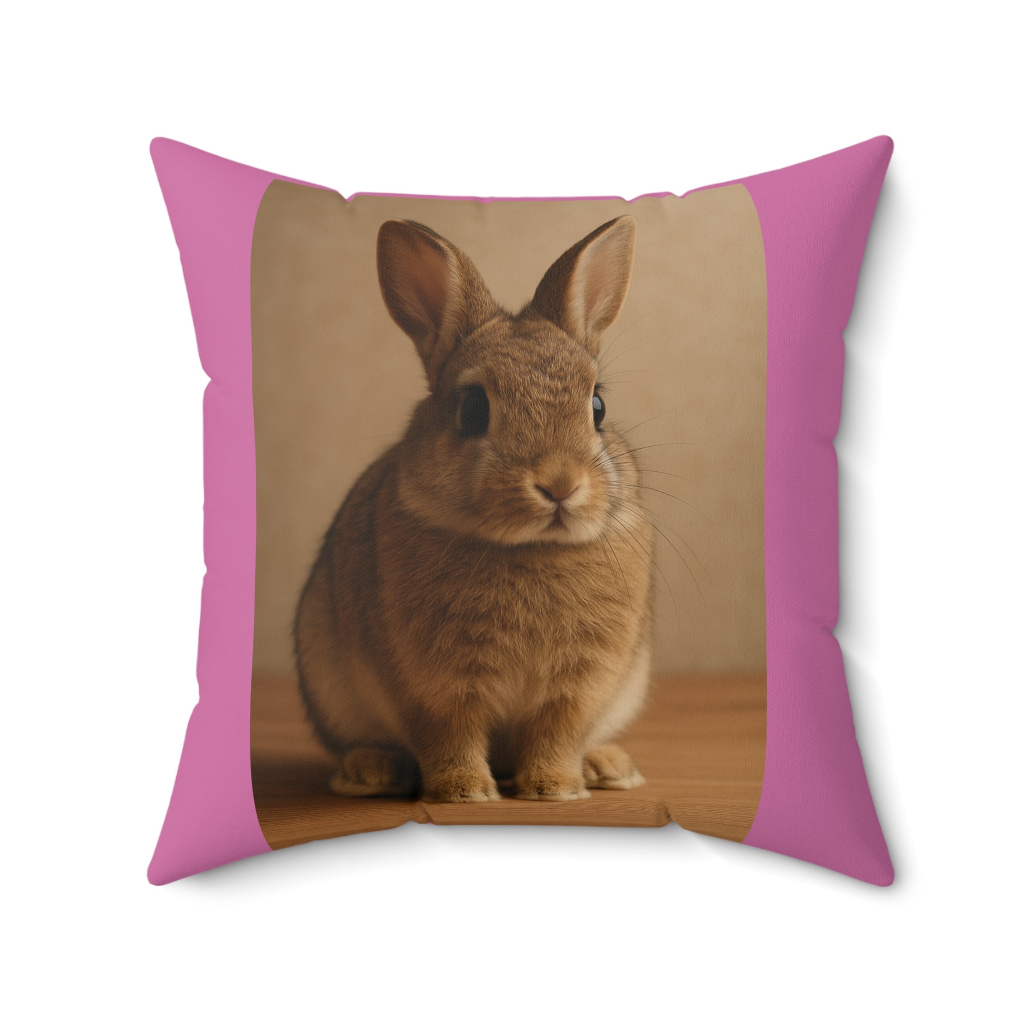 Square Pillow — "I Collect Rabbit Holes for Fun" Cute Bunny Decorative Throw Pillow