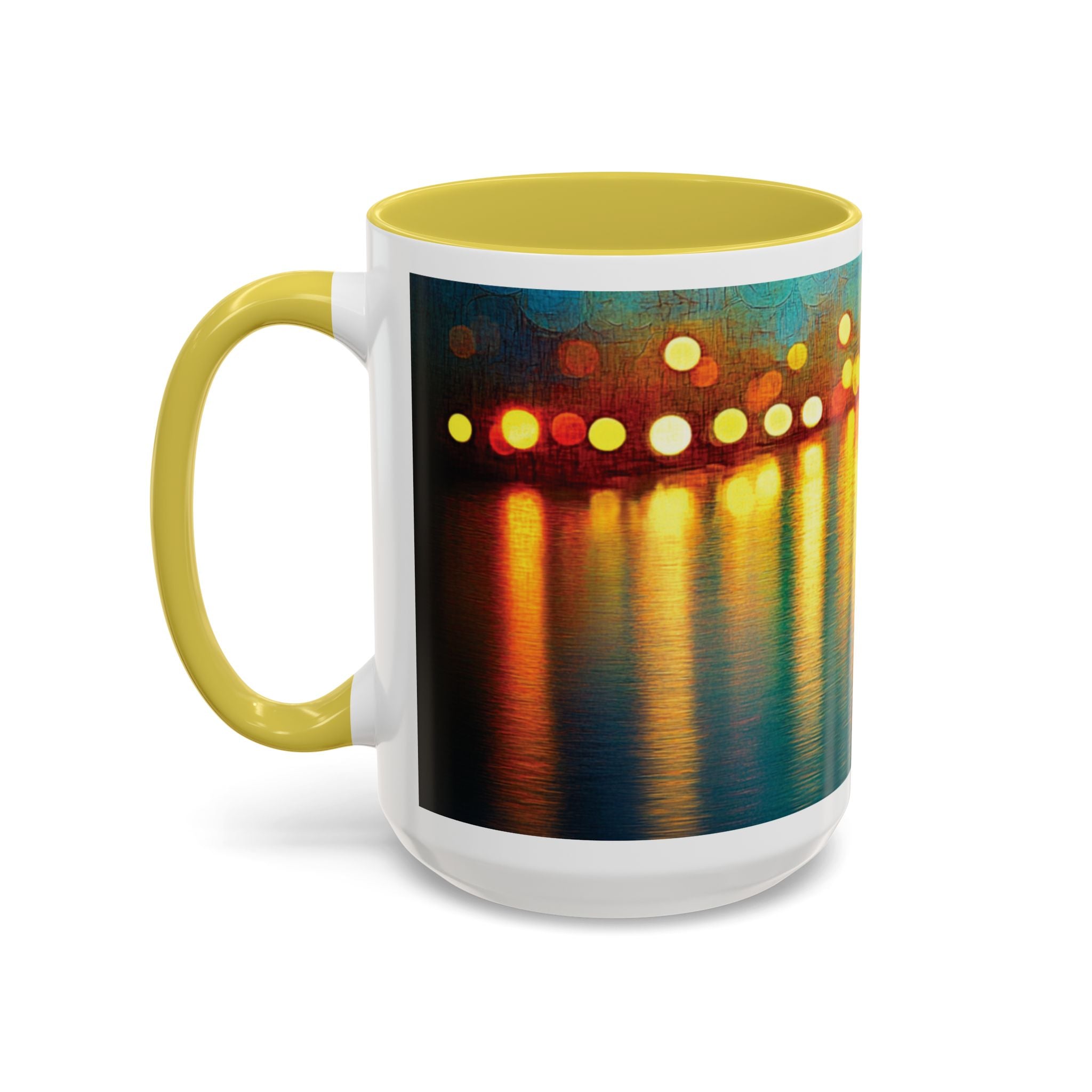 Reflections of the Cityscape Mug - Vibrant 11oz & 15oz Coffee Cup for Art Lovers & Gift Giving
