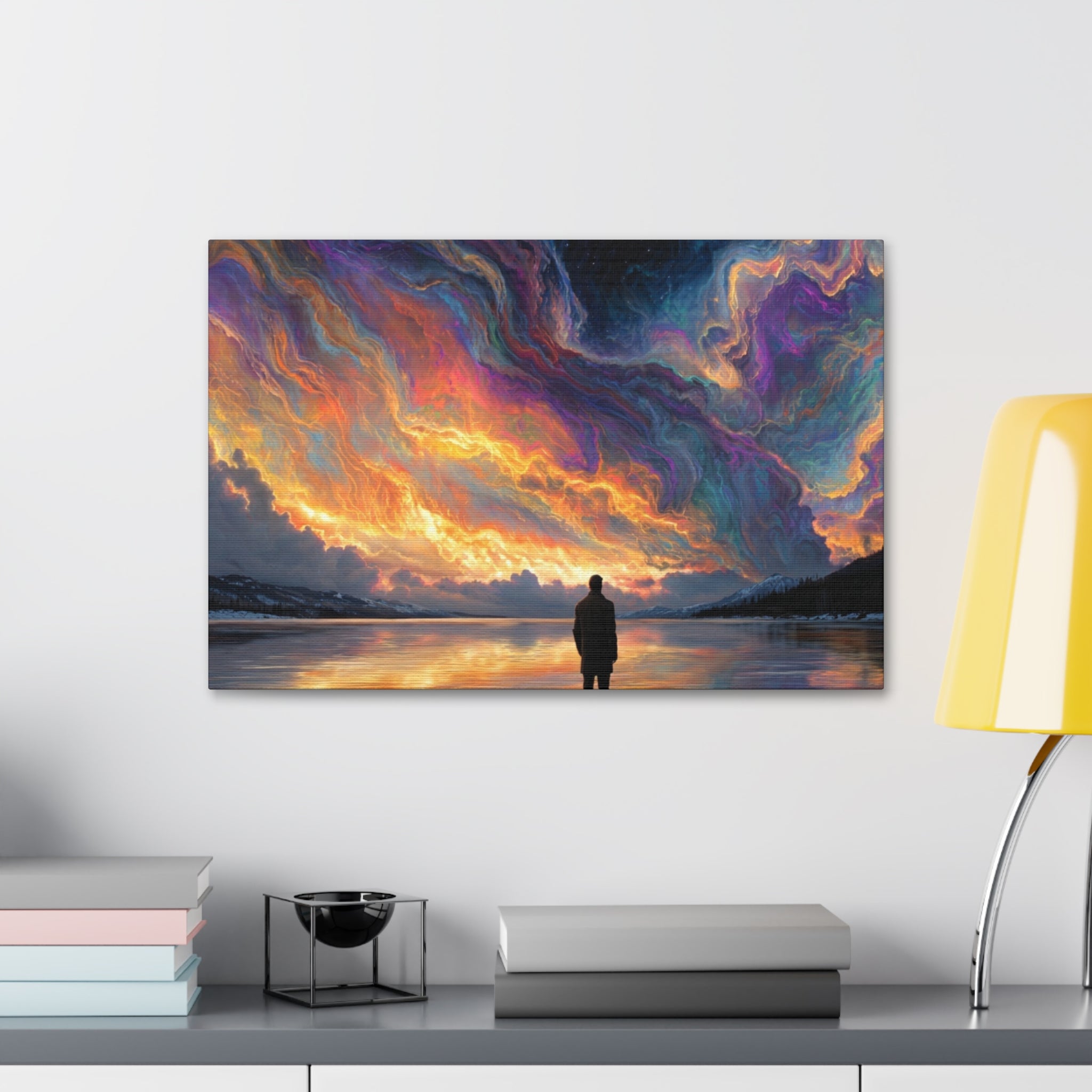 Man Contemplating the Northern Nights