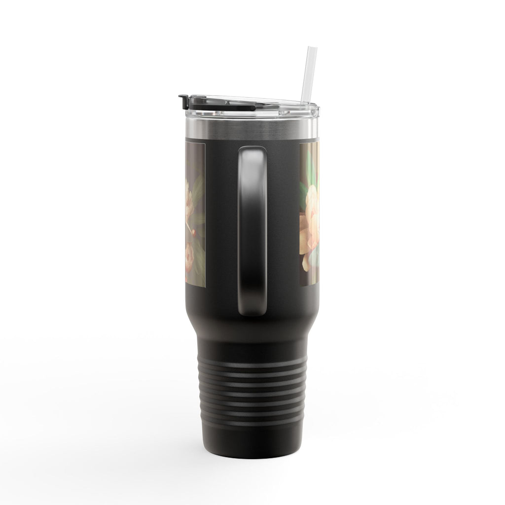 Elegant Black Butterfly: Insulated Travel Mug, 40oz