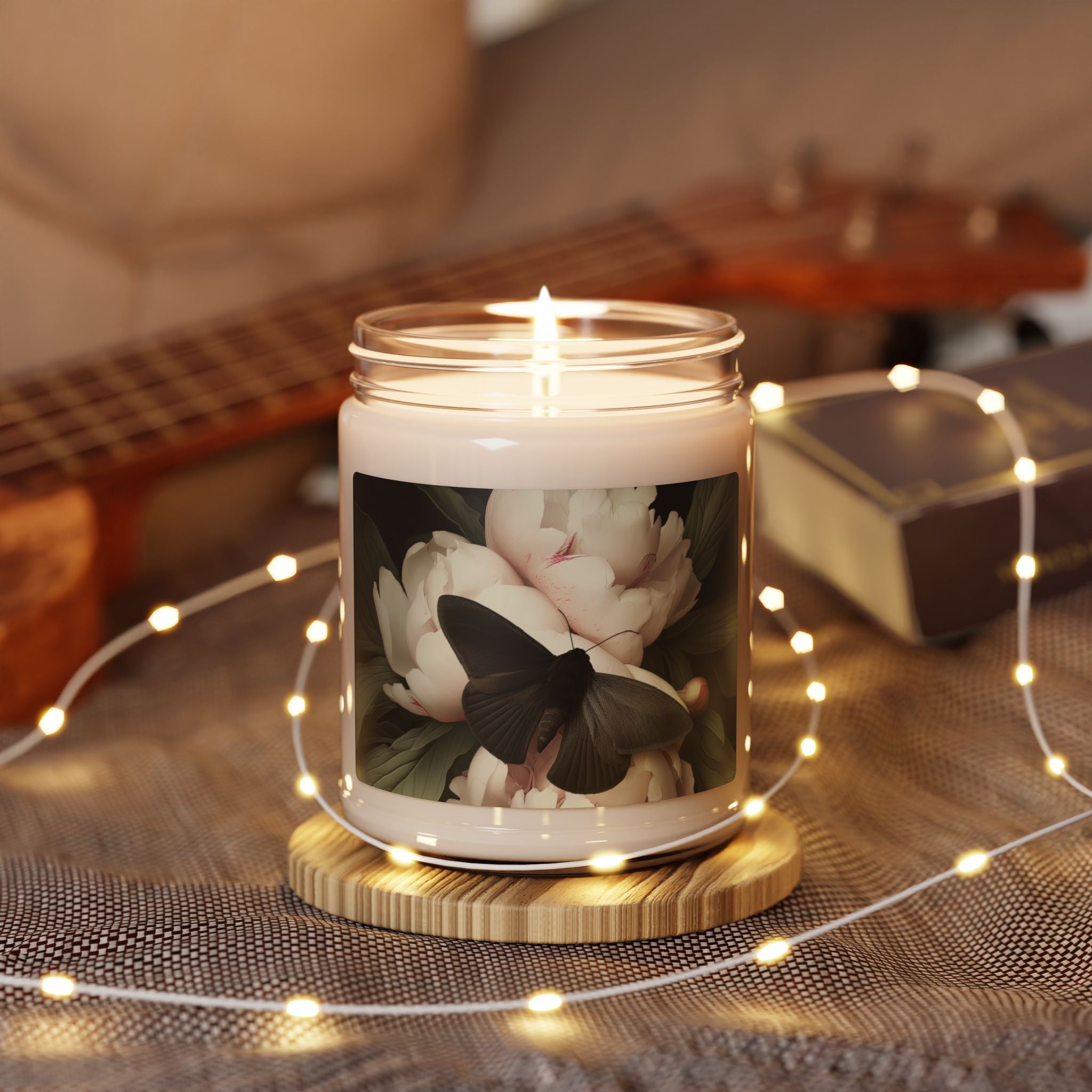 Velvet Blooms and Midnight Wings: Luxury Scented Soy Wax Candle - 9oz - Home Decor Gift for Relaxation