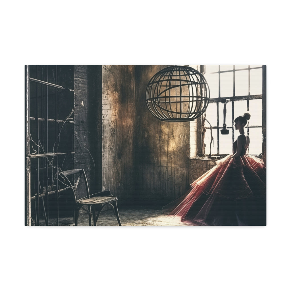 Ballerina in Vintage Studio — Stretched Canvas Wall Art