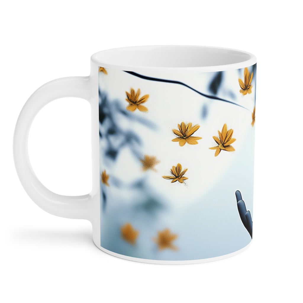 Serene Nature Ceramic Mug - Autumn Leaves Design (11oz, 15oz, 20oz)